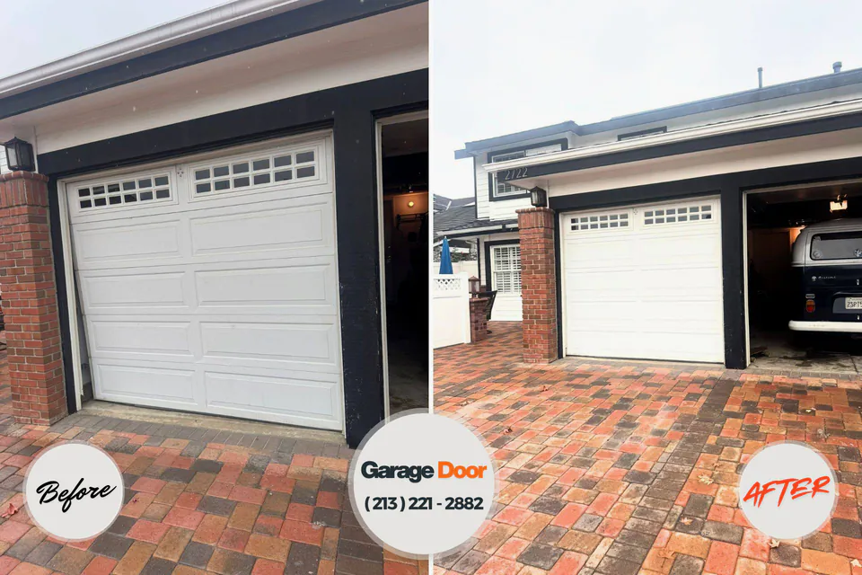 Before and after: garage door repair Ten Mile Run, NJ